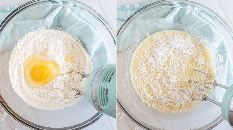 finishing coconut cupcake batter