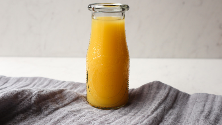 orange juice in a glass 