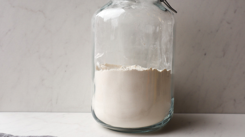 flour in a glass jar