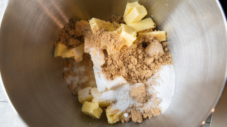 butter and dry ingredients