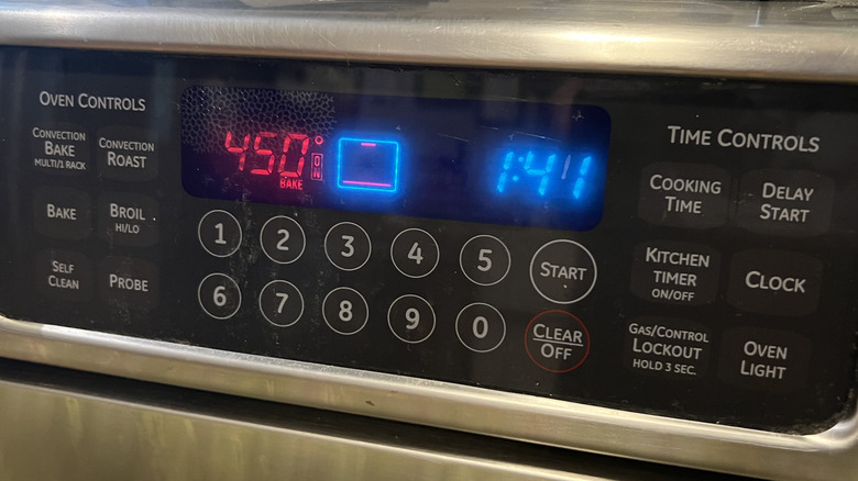 oven preheat display setting