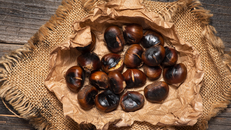 Bag of roasted chestnuts 