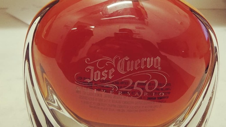 A bottle of Jose Cuervo 250 Anniversario