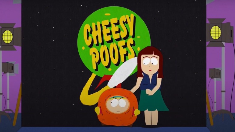 Cartman dressed as a cheesy poof