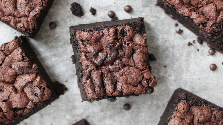 Brownies on waxed paper