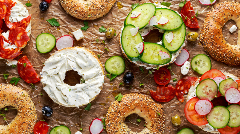 bagel breakfast spread