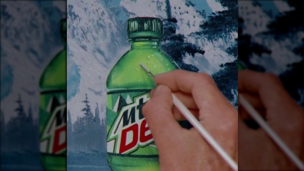 Painting of Mountain Dew bottle