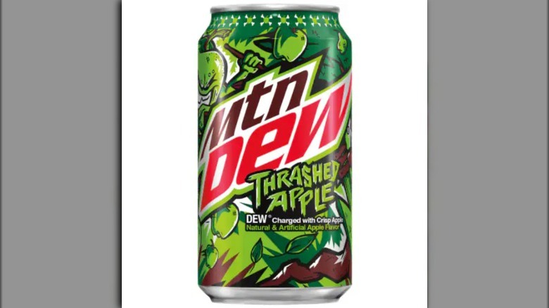 Mountain Dew Thrashed Apple can
