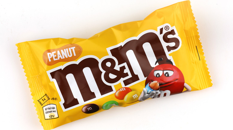 yelliow bag of peanut m&ms