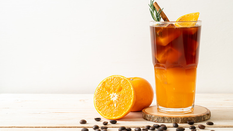 iced coffee with orange juice