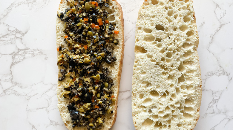 Olive spread on bread