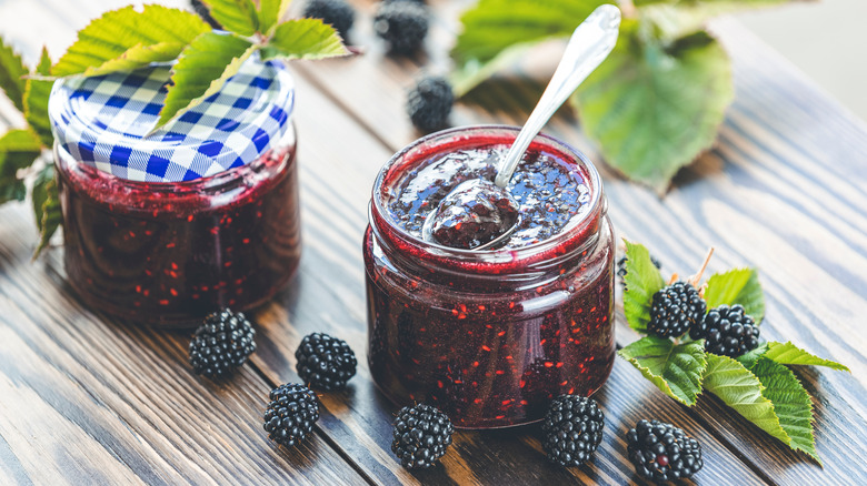 jars of blackberry jam