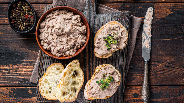 Shredded meat on french bread