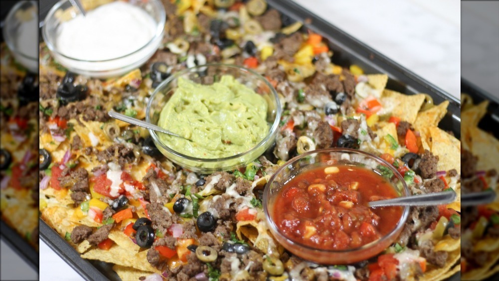 Sheet pan nachos for the Super Bowl