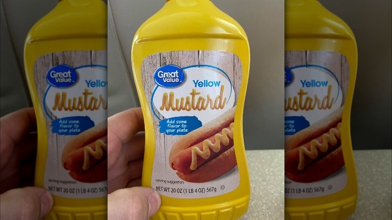 Bottle of Great Value yellow mustard