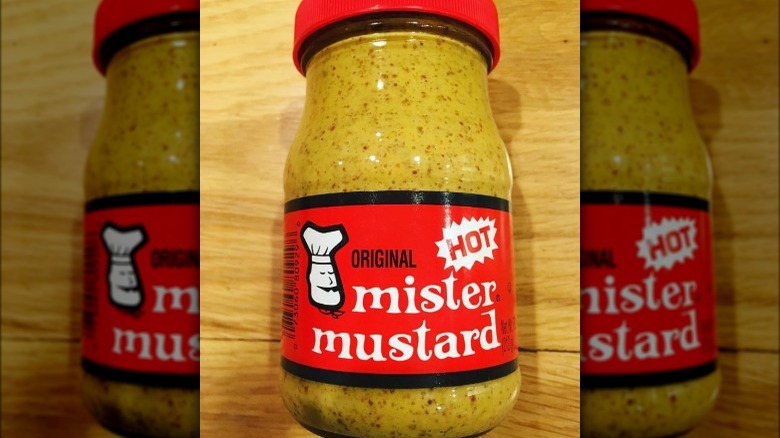 Jar of Mister Mustard original mustard hot 