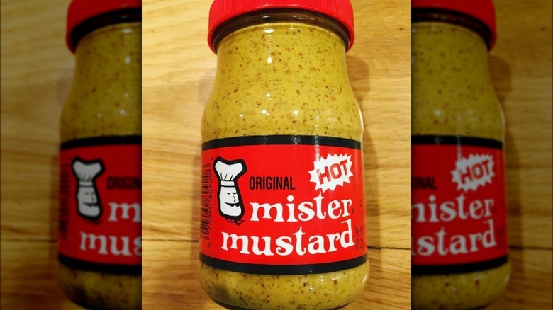 Jar of Mister Mustard original mustard hot