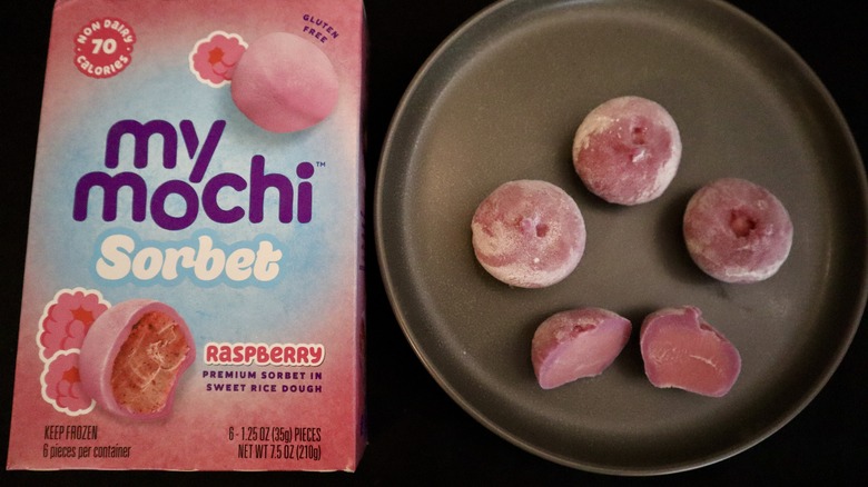 My/Mochi raspberry sorbet box and balls