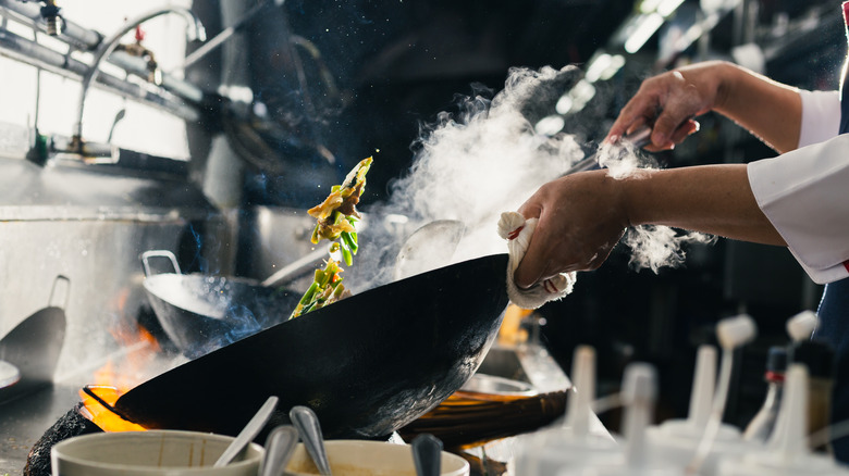 Chef cooking Chinese food