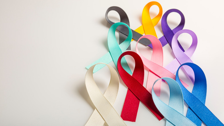 various colored cancer ribbons