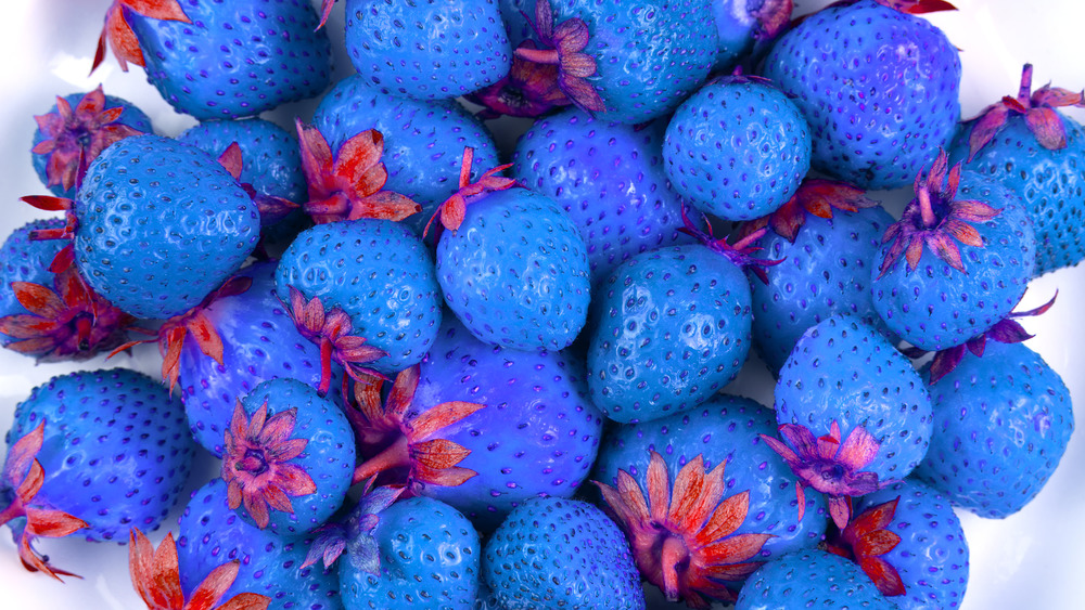 blue strawberries