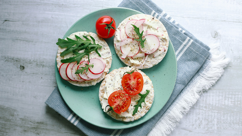 Rice cakes with toppings