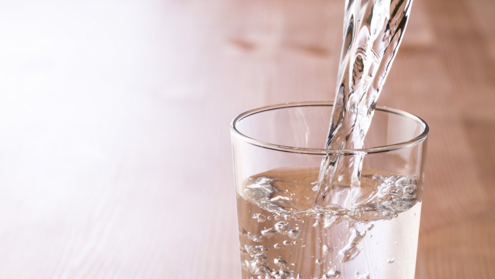 Water being poured into a glass