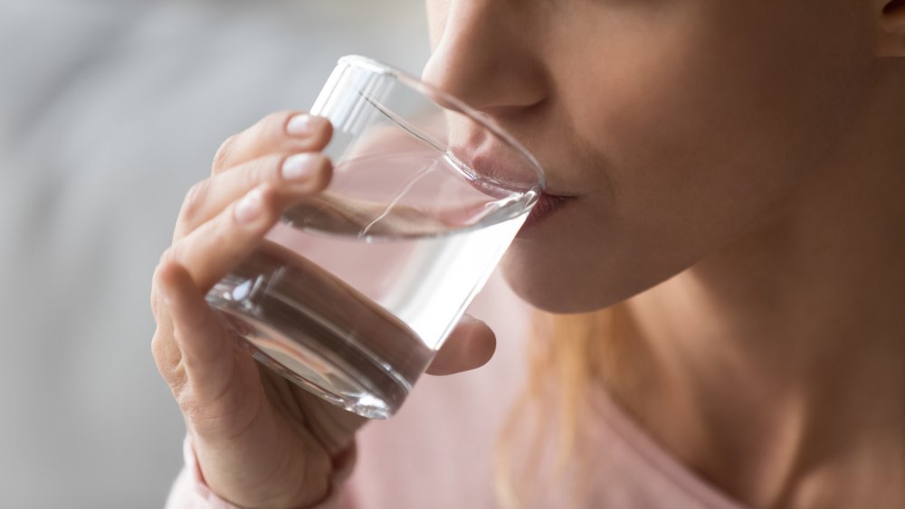 Woman drinking water