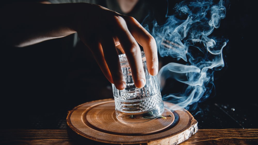 Bartender pouring drinks