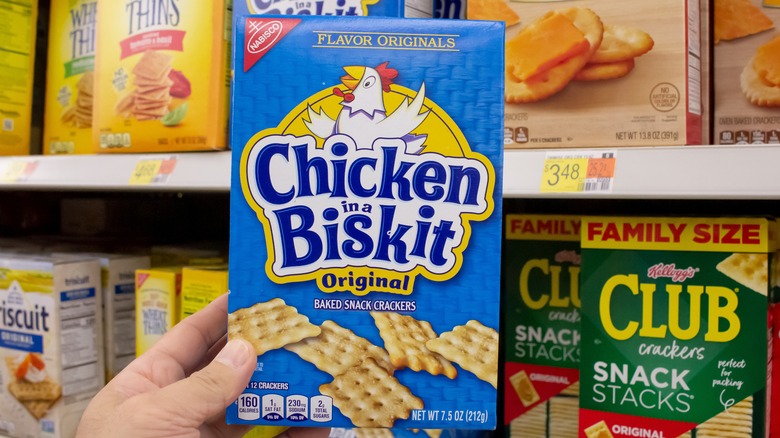 Chicken in a Biskit crackers