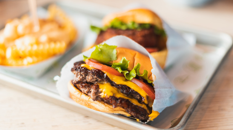 Shake Shack cheeseburger with fries