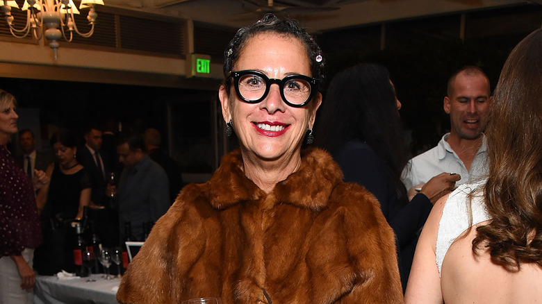 Nancy Silverton wearing fur