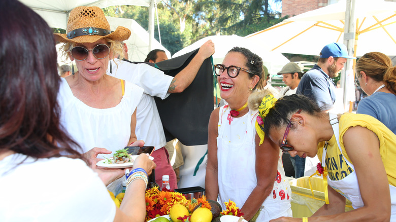 Nancy Silverton serving food