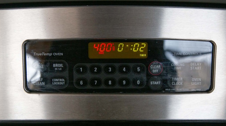 oven preheat setting display