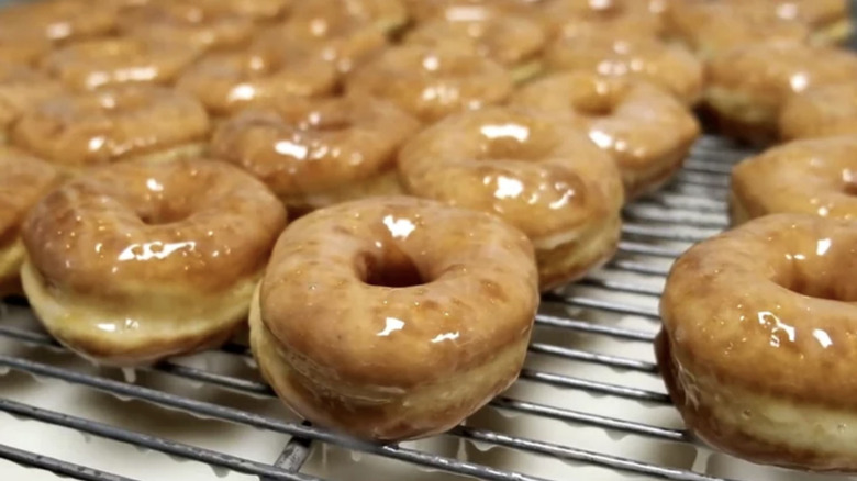 Shipley Do-Nuts glazed donuts on tray