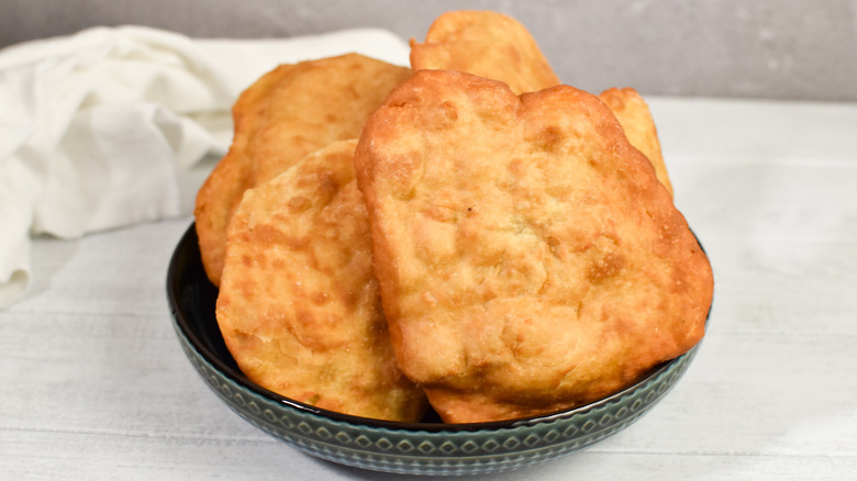 stack of fry bread plated