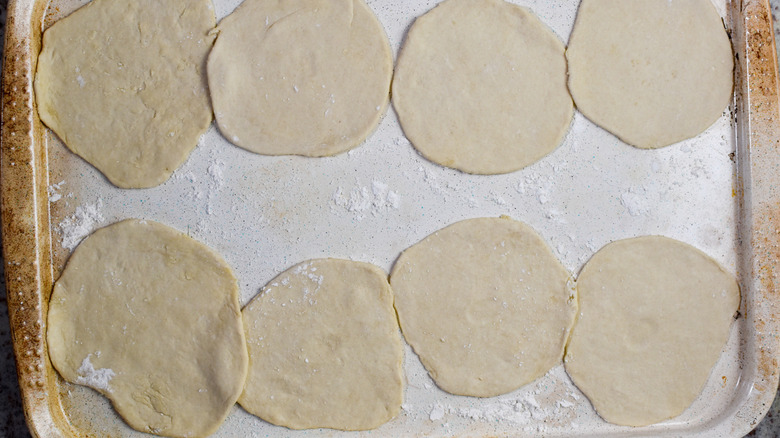 dough discs ready to fry