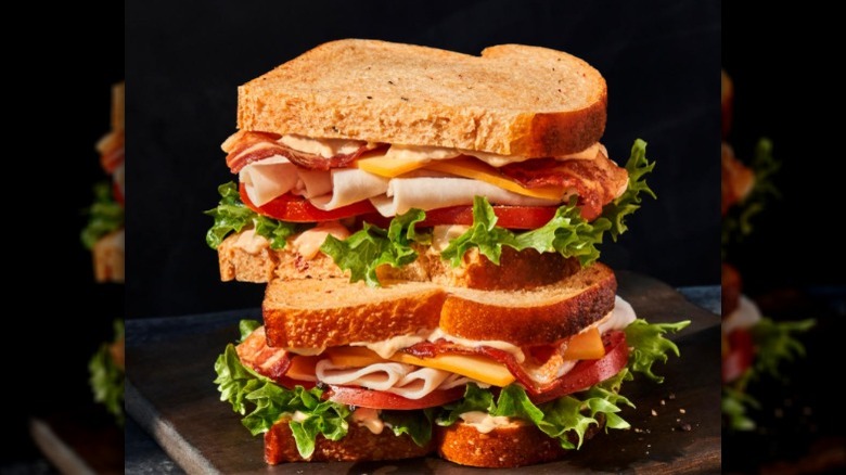 Panera bread's bacon turkey bravo sandwich