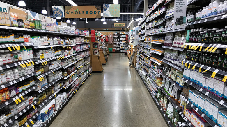 Vitamin aisle at Whole Foods
