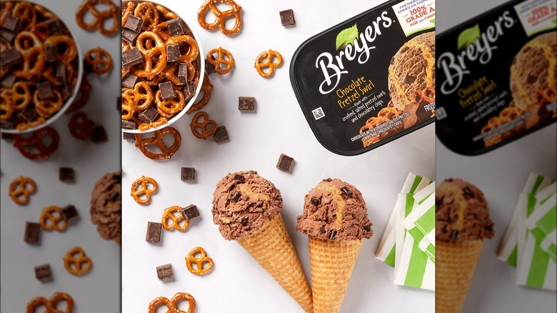 Breyers chocolate pretzel swirl ice cream