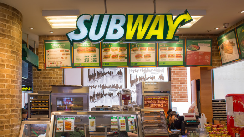 Subway sign and menu