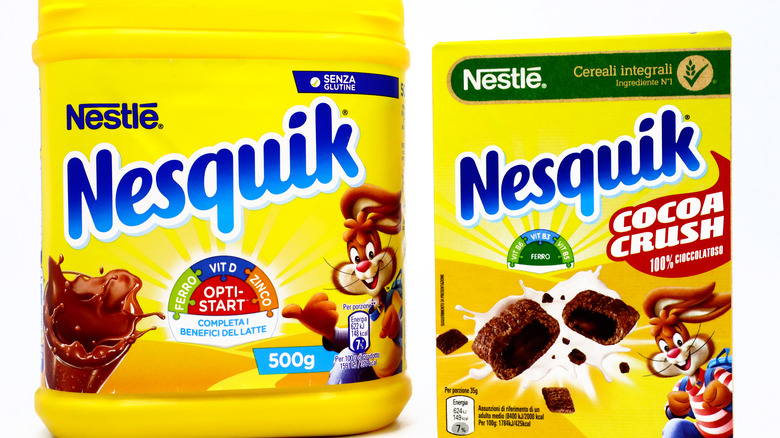 Nesquik powder and cereal