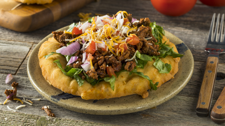 Homemade frybread tacos