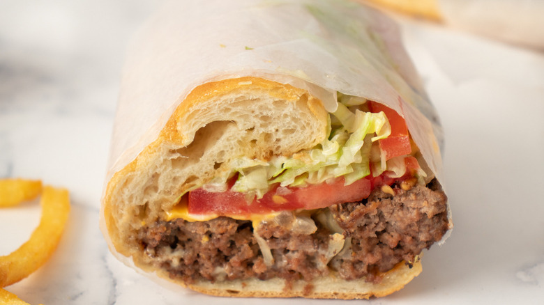 sliced chopped cheese sandwich