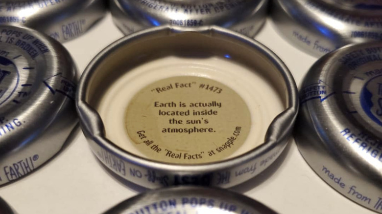 Snapple cap fact on bottlecap