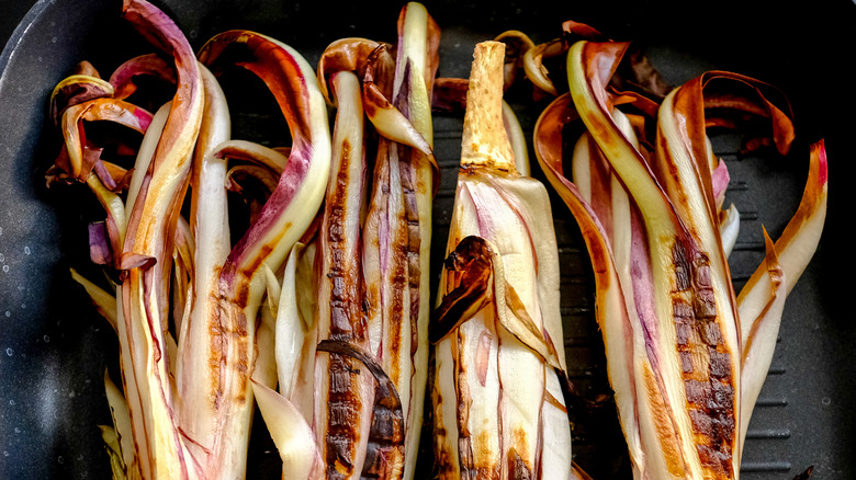 grilled red chicory