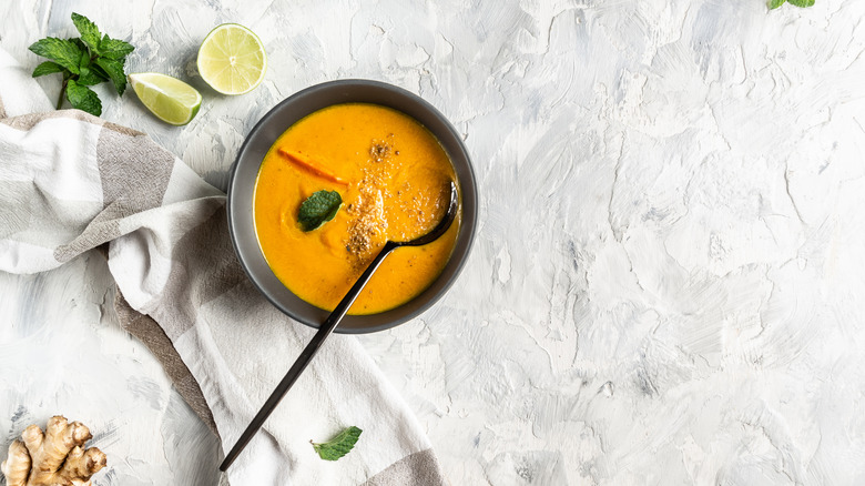 sweet potato ginger soup with lime