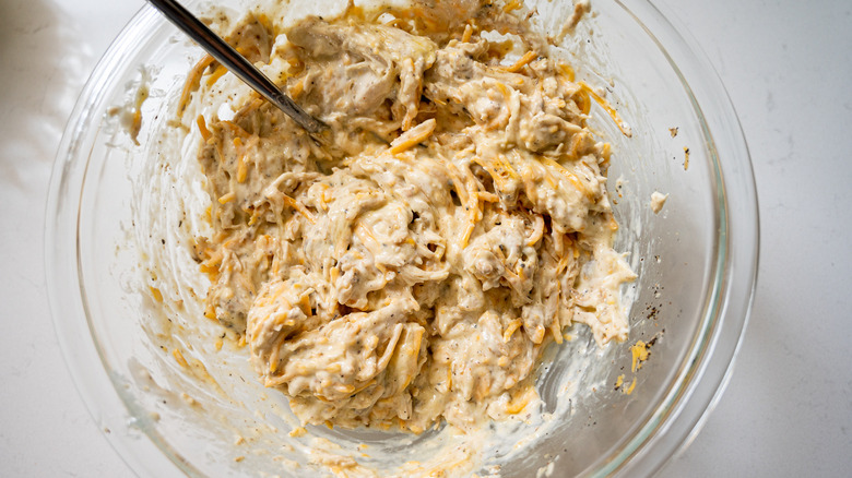 casserole ingredients in mixing bowl