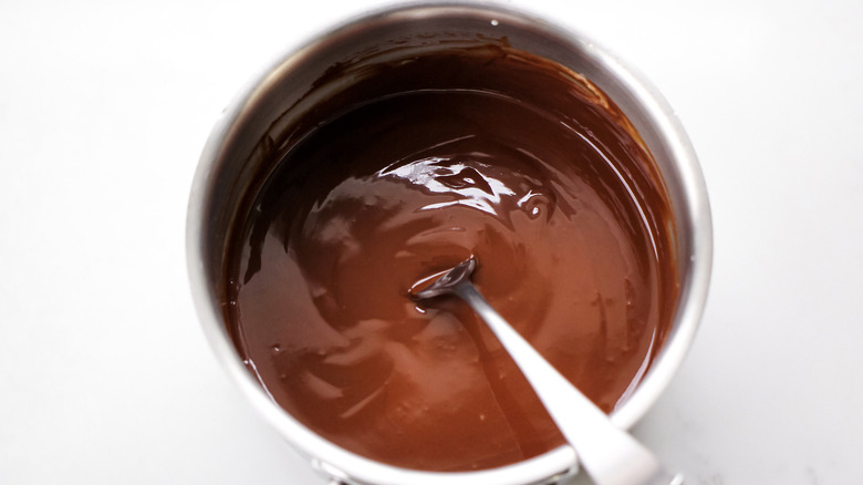 chocolate ganache in bowl 