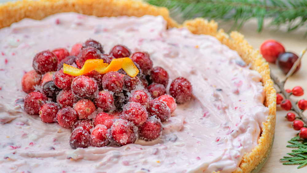 no-bake cranberry orange cheesecake 